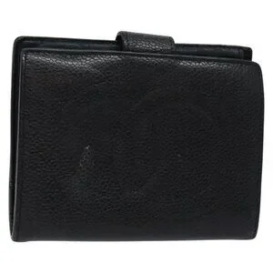 CHANEL | Bags | Chanel Bifold Wallet Grained Calf Skin Black  display picture 1